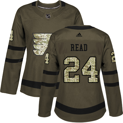 Adidas Flyers #24 Matt Read Green Salute to Service Women's Stitched NHL Jersey - Click Image to Close